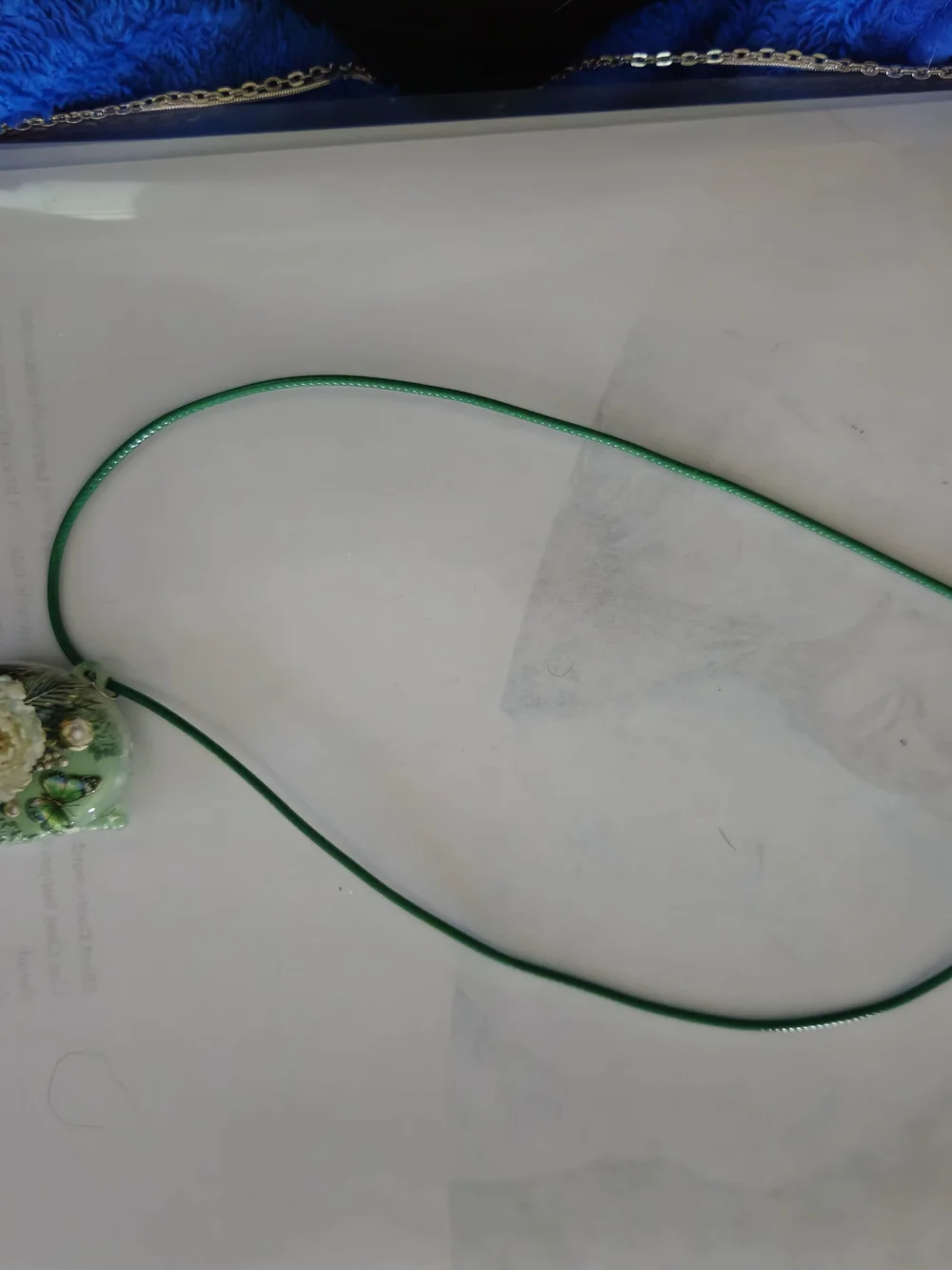 Green Butterfly Pendant Necklace with Decorative Accents